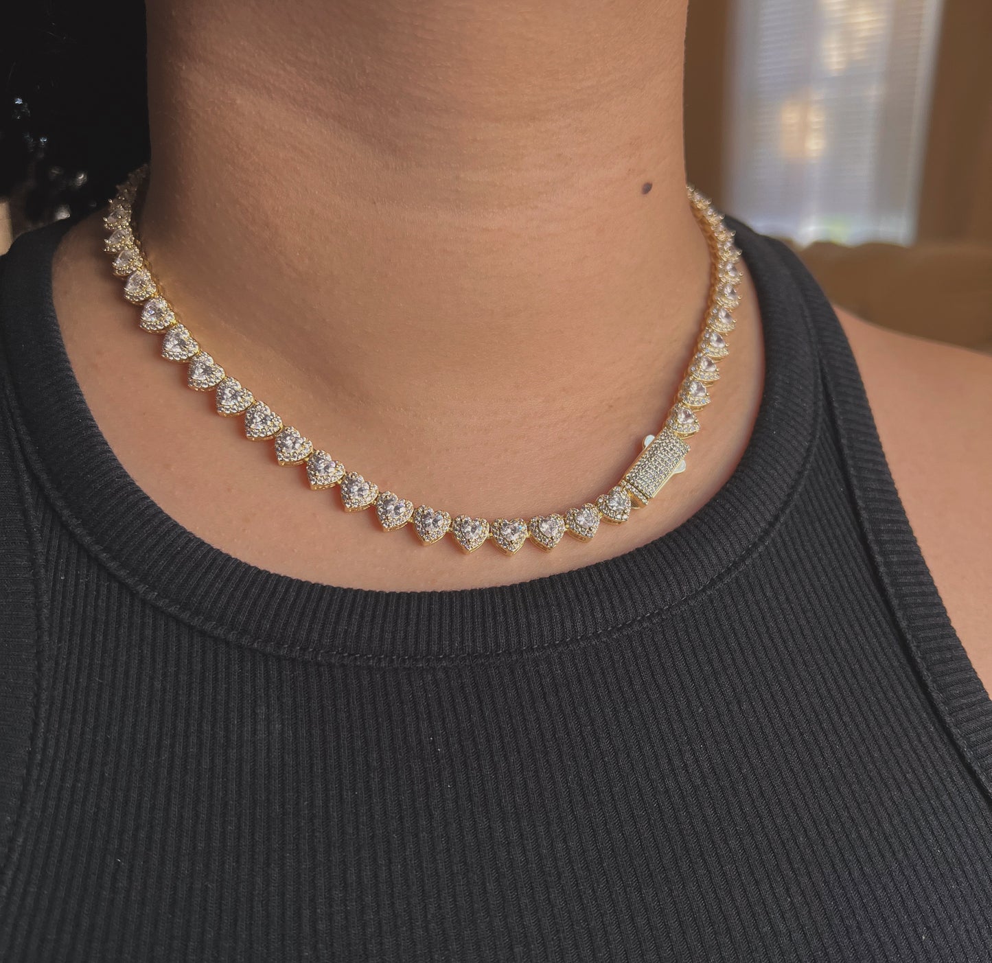 MARY HEART TENNIS NECKLACE