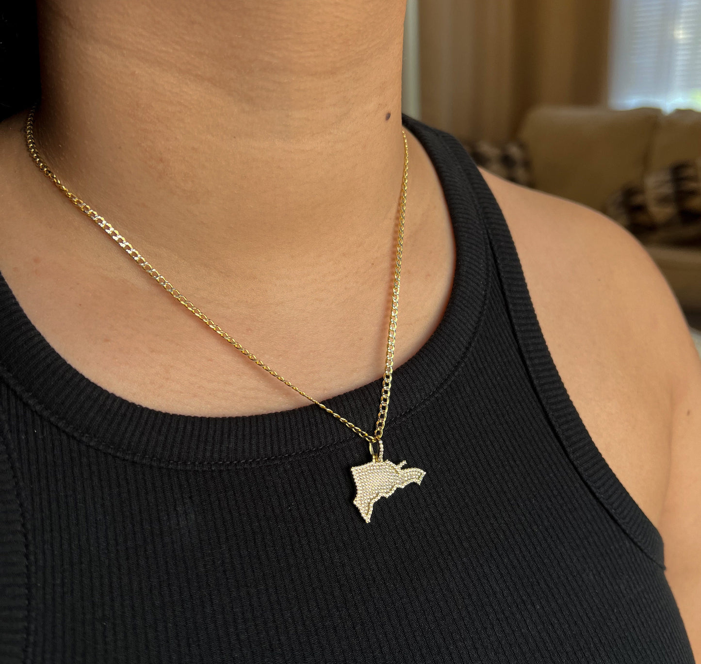 DOMINICAN MAP NECKLACE
